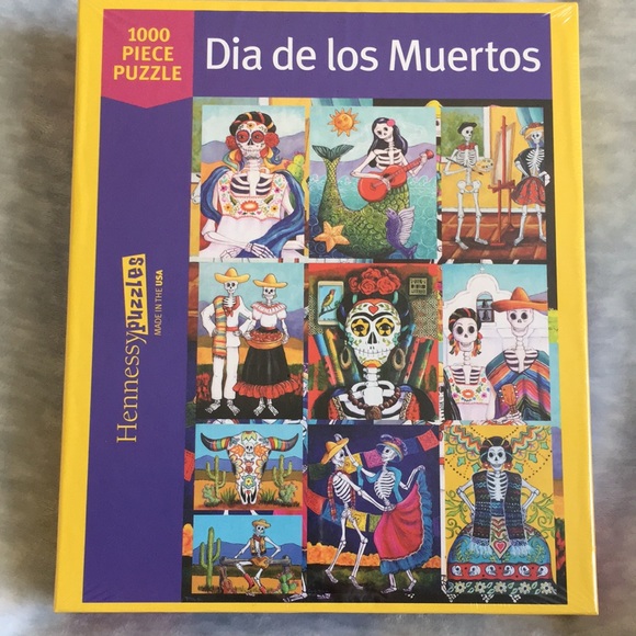 Dia De Los Muertos 1000 Piece Puzzle NWT Hennessy Puzzles 19.25x26.75” - Picture 1 of 16